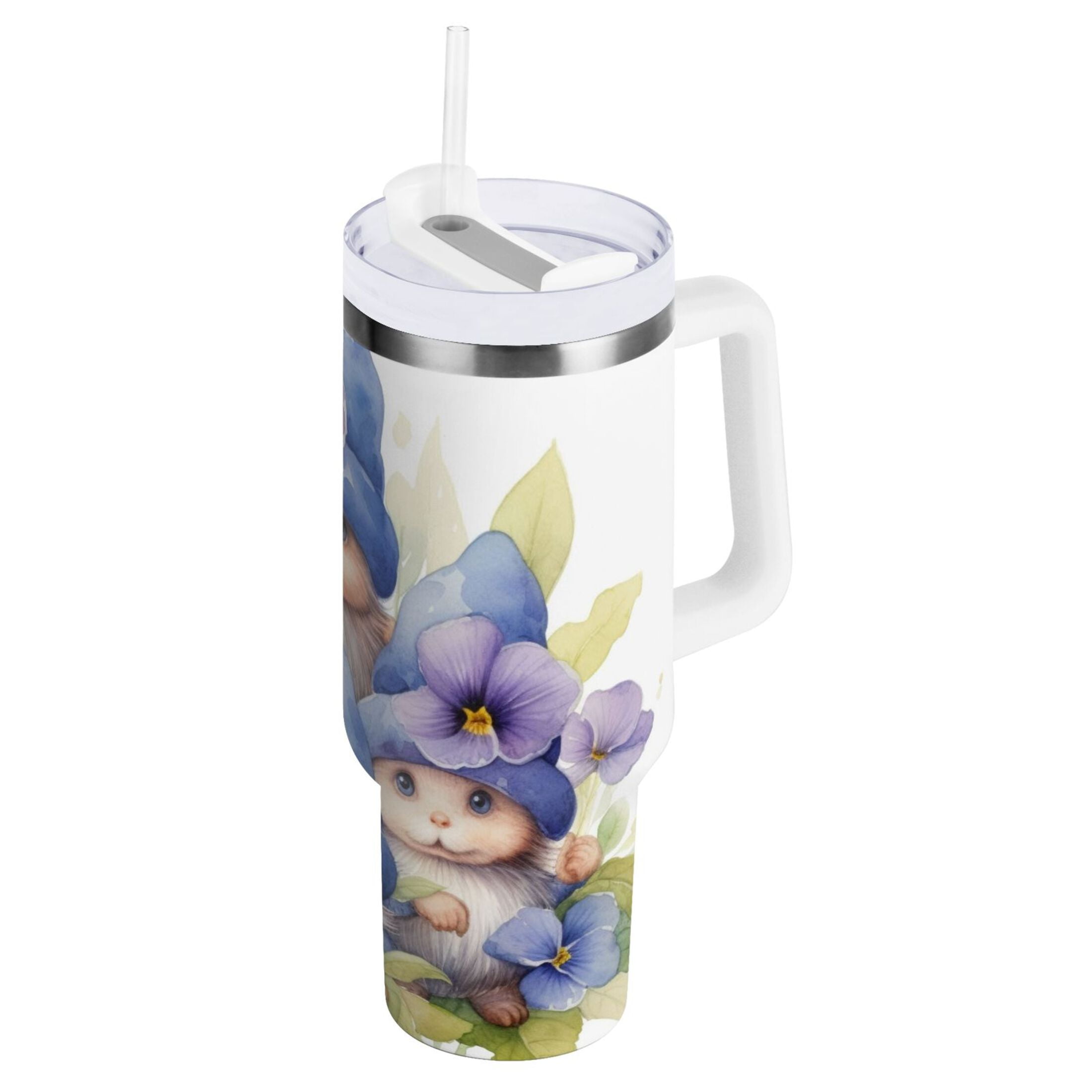 30 oz Tumbler with Handle and Straw Lid Vacuum Insulated Cup Leak-Proof ...
