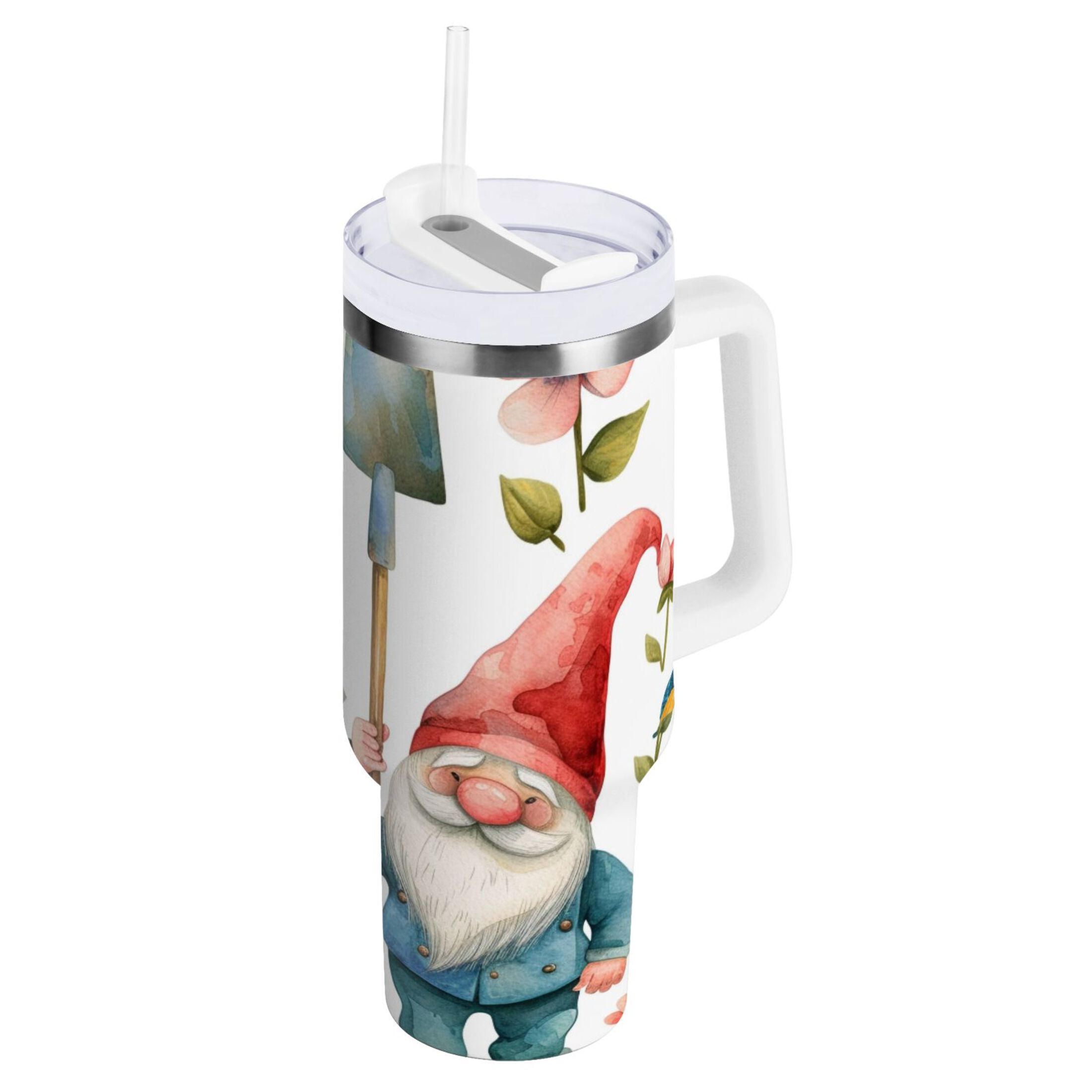 30 oz Insulated  teal/Floral  Tumbler
