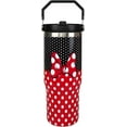 thumbnail image 1 of 30 oz Tumbler with Handle and Straw, Stainless Steel Double Wall Insulated Water Bottle with Top Handle Lid, Spill-Proof Tumbler Cup for Women Men, 1 of 5