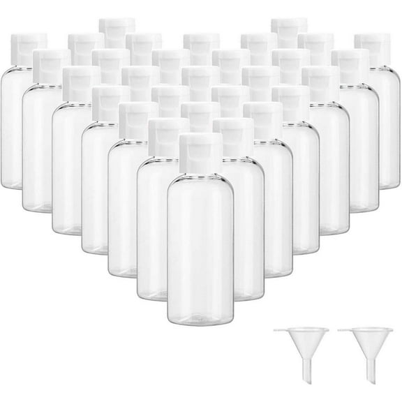 30 pack 2 oz Clear Plastic Empty Bottles liquid subpackage plastic bottle with Flip Cap Beauty & Personal Care Pet Set Canister Organiser