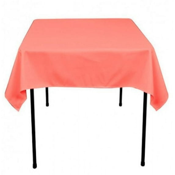 30 pack 54" x 54" Square Overlay Tablecloth 100% polyester Wholesale Wedding", (Color: Coral)