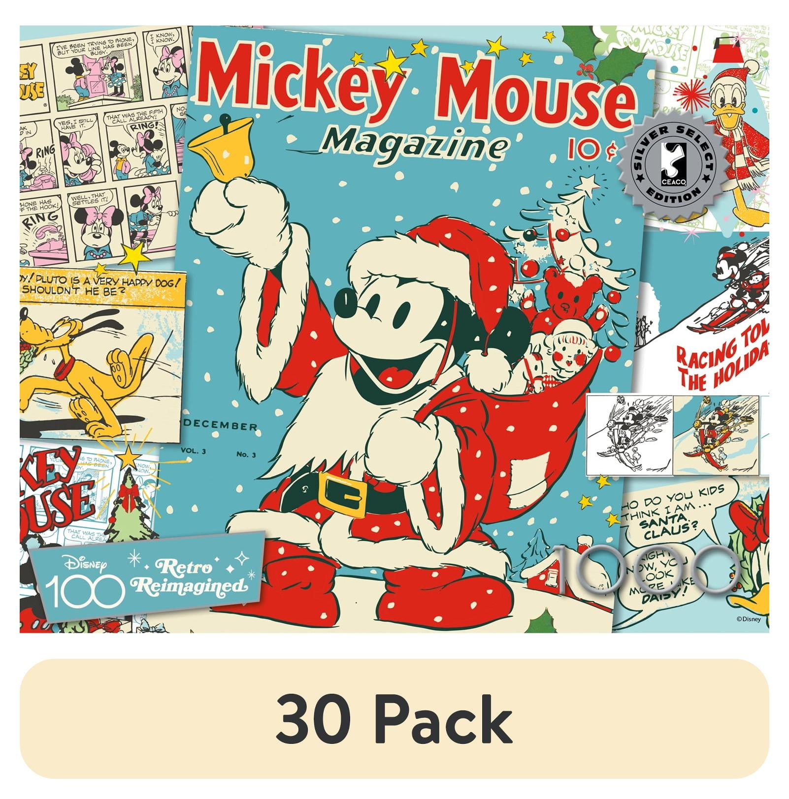 (30 pack) Buffalo Games Silver Select Santa Mickey Retro Reimagined 1000-Piece Interlocking Jigsaw Puzzle for Adults Ages 14+