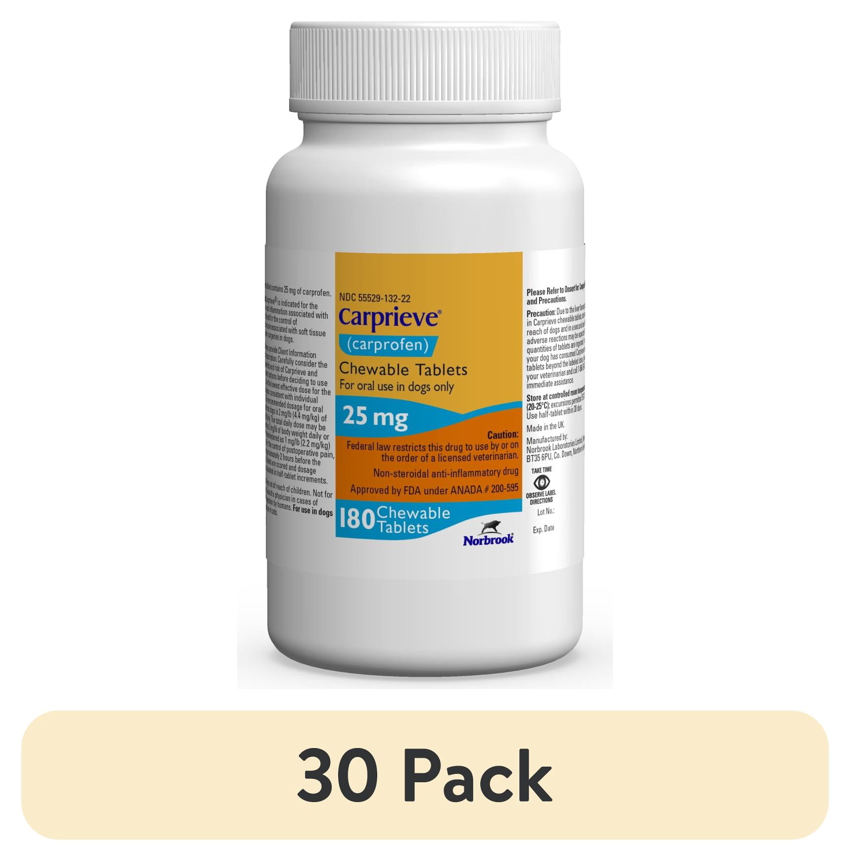 Carprieve (Carprofen) Chewable Tablets, Dogs, 25mg, Inflammation and Pain Relief
