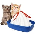 30 pack Cat Litter Box Liners with Drawstring, Litter Pan Disposable