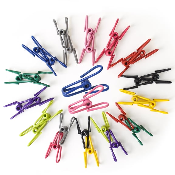 30 pack Chip Bag Clips, 2 Inch PVC Coated Utility Clips, Colorful Food Bag Sealer, Multipurpose Clothespins for Kitchen, Laundry