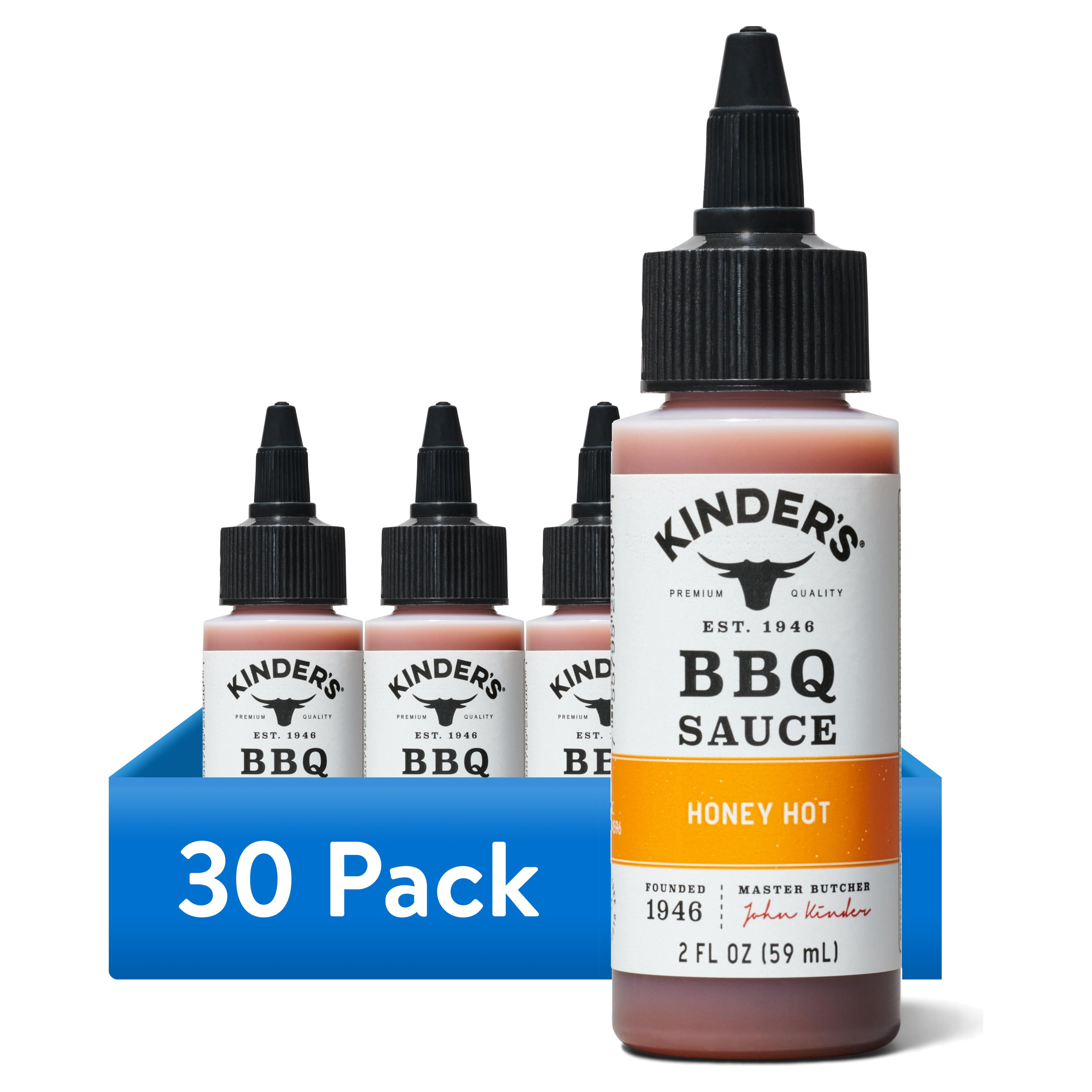 (30 pack) Kinder's Honey Hot BBQ Small Bottle, 2 oz