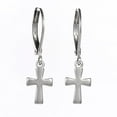 thumbnail image 1 of 30 pair Tarnish Resistant Cross Stainless Steel Dangle Leverback Earrings Stainless Steel color 26mm Pin: 1mm, 1 of 1
