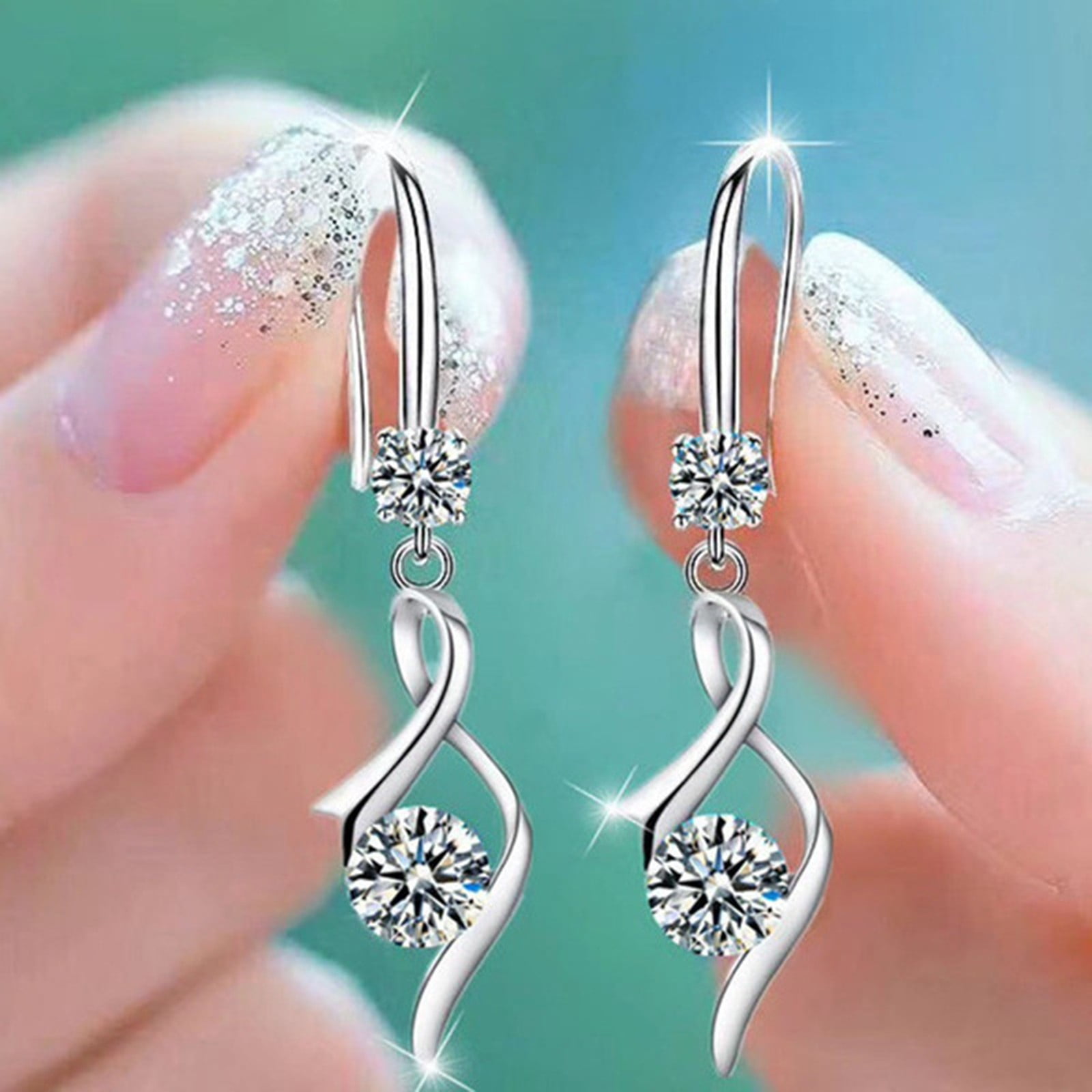30 pairs A Pair Of Earrings Women Synthetic Diamond Earrings Jewelry Wedding Gift Color random
