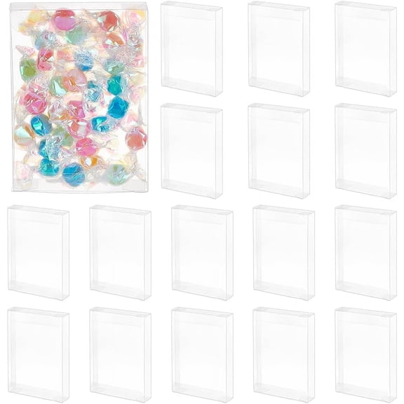30 pc 30Pcs Clear Wedding Favor Boxes 4.6x3.2x0.8Inch Transparent PVC Rectangle Gift Wrapping Box Clear Treat Box for Candy Chocolate Festival Gifts Packaging