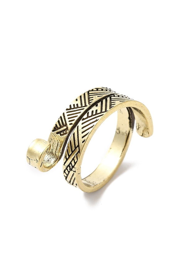 30 pc Alloy Wrapped Cuff Ring Knitting Loop Crochet Loop Yarn Guide Finger Holder Antique Bronze US Size 7 1/4(17.5mm)