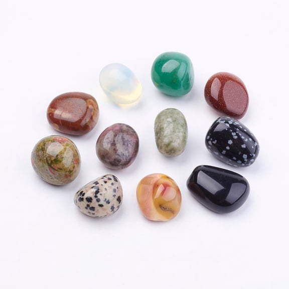 30 pc Natural & Gemstone Beads Tumbled Stone No Hole/Undrilled Nuggets 18~22x15~19x10~16mm