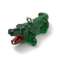 thumbnail image 1 of 30 pc Opaque Resin Pendants Crocodile Charms with Platinum Tone Iron Loops Dark Green 12x29.5x14.5mm Hole: 2mm, 1 of 3