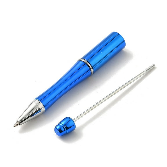 30 pc Plastic Beadable Pens Press Ball Point Pens for DIY Pen Decoration Dodger Blue 146x11.5mm
