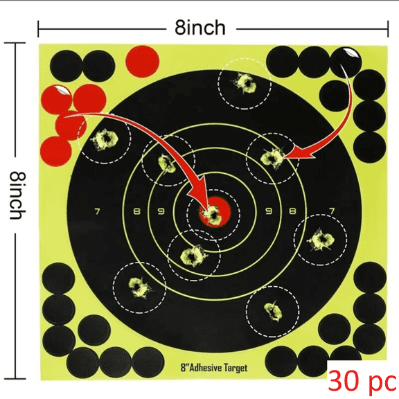 30 pc Reactive Splatter Shooting Targets Instant Feedback Self-Adhesive Range