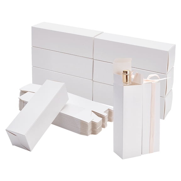 30 pc Rectangle Kraft Cardboard Box White 4.9x4.9x16.9cm DIY
