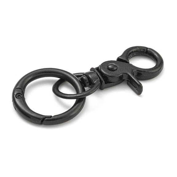 30 pc Spray Painted Alloy Split Key Rings Keychain Clasp Findings Black 64.5mm