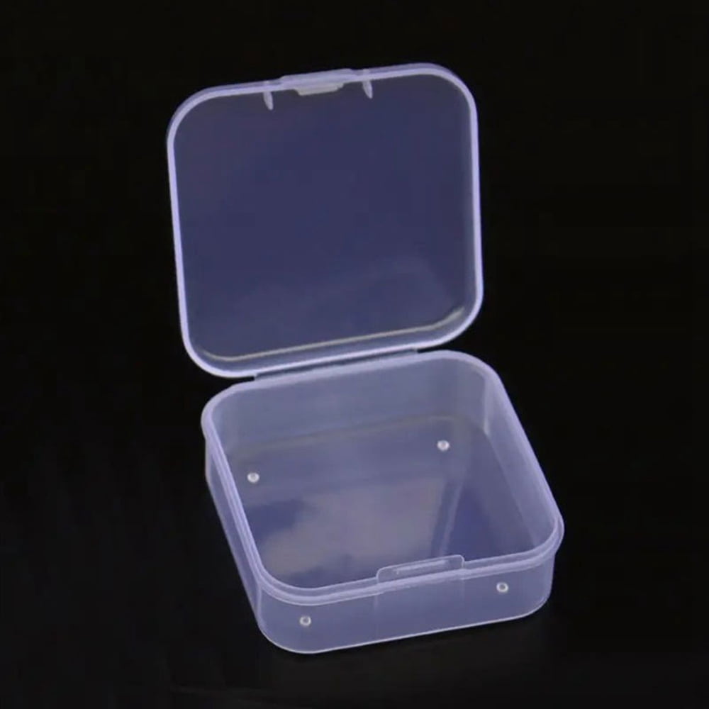 30 pc Square Plastic Bead Containers with Hinged Lid White 5.5x5.5x2cm ...