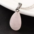 thumbnail image 1 of 30 pc Teardrop Platinum Tone Brass Rose Quartz Pendants 23x13~14x6~8mm Hole: 5x8mm, 1 of 1