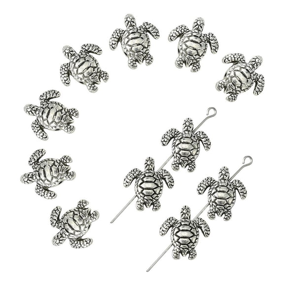 30 pc Tibetan style Alloy Beads Turtle Antique Silver 18x16x5mm Hole: 1.8mm