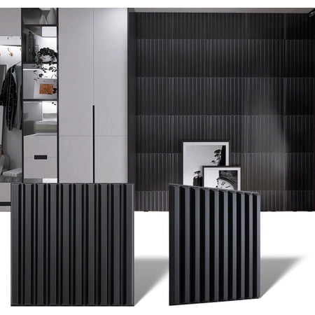 30 pcs 11.8" x 11.8" Slat Wall Panel, 3D Fluted Textured Panel. - Black (29 sq. ft./Box)