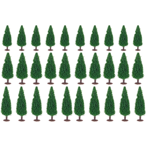FONDOTIN 30-Piece Green Pine Tree Model Set for Home Decoration, Realistic Details, Quality Materials
