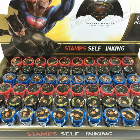 30 pcs Batman v Superman Self-inking Stamps Stampers Birthday Boys Girls Teen Party Favors