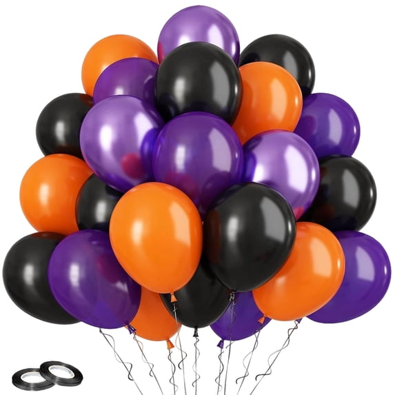 30 pcs Black Orange Confetti Balloons Party Decorations Latex Metallic Sequin Balloons Set for Birthday Graduation Wedding Celebration Party Supplies Decor