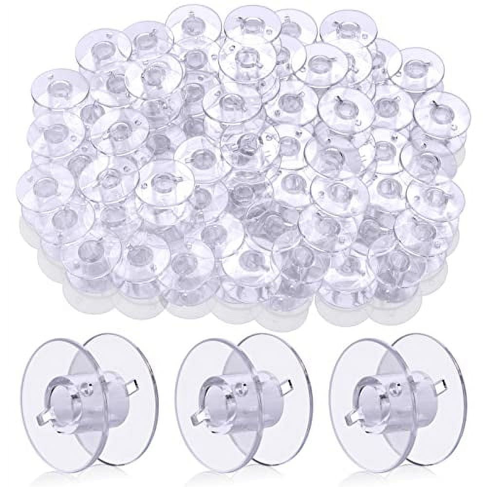 144pcs Prewound Bobbins Size A for Domestic Sewing/Embroidery Machines, Compatible with Brother Machines, Plastic Sided, Size A, Class 15, 15J, SA156
