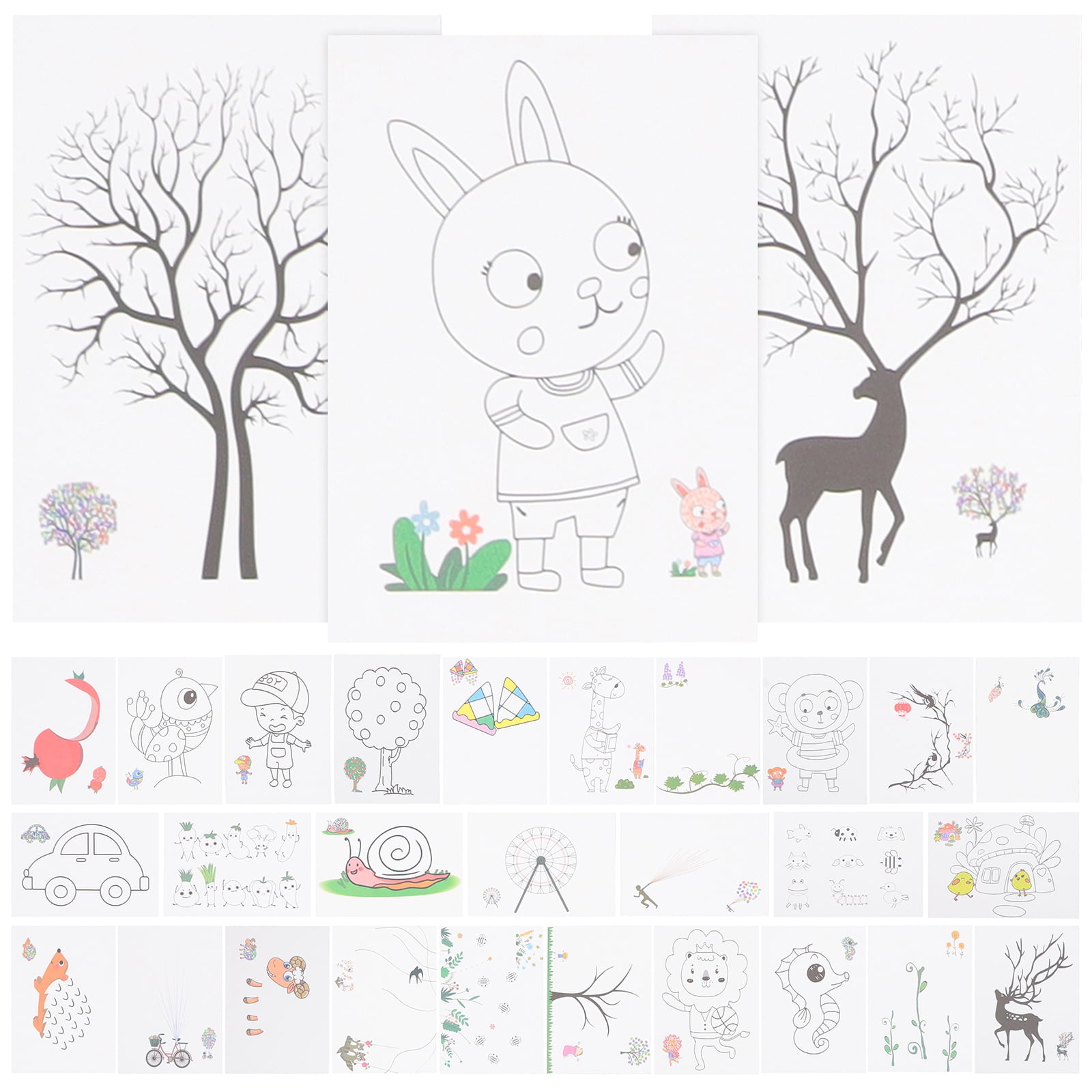 30 pcs Children Finger Drawing Cards Educational Finger Painting Cards