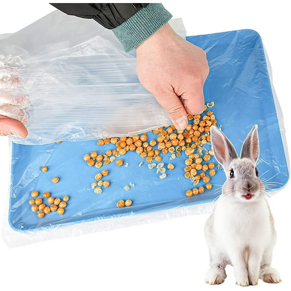 30 pcs Disposable Rabbit Cage Liner, Disposable Rabbit Leak Proof Cage Liners Small Animal Bedding Litter Pan Bags Universal Toilet Film for Bunny Guinea Pigs