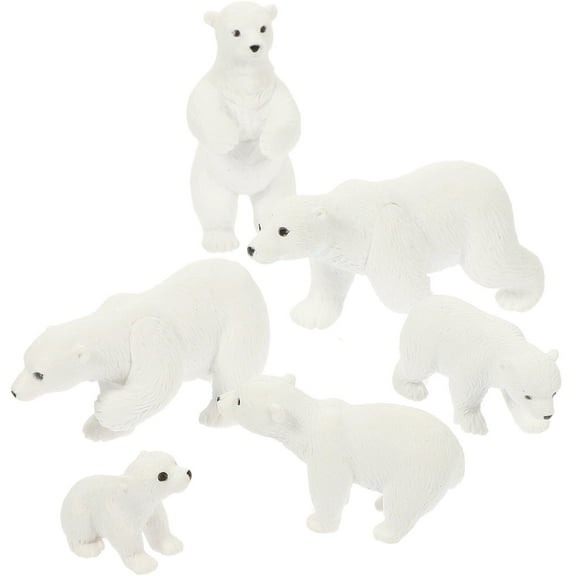 30 pcs Lovely Simulated White Bear Animal Crafts Miniature Polar Bear Micro Landscape Decors