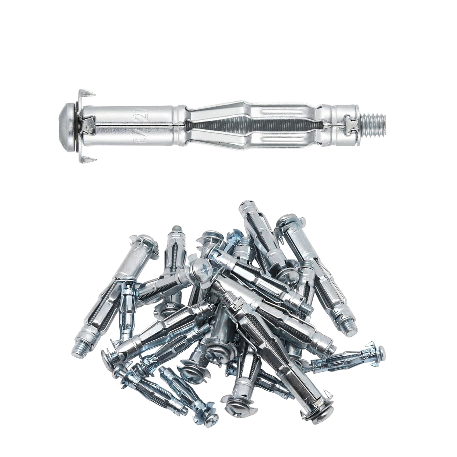 30 pcs Molly Bolts, Metal Drywall Anchors, Heavy Duty Zinc Plated Steel Molly Bolt (M6-52)