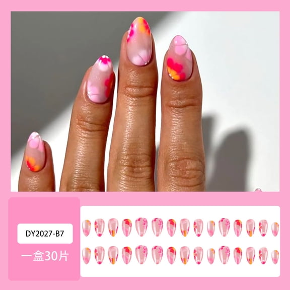 30 petals wearing nail almond nail, simple nail art wearing nail, best-selling in Europe and the United States wearing fake nails