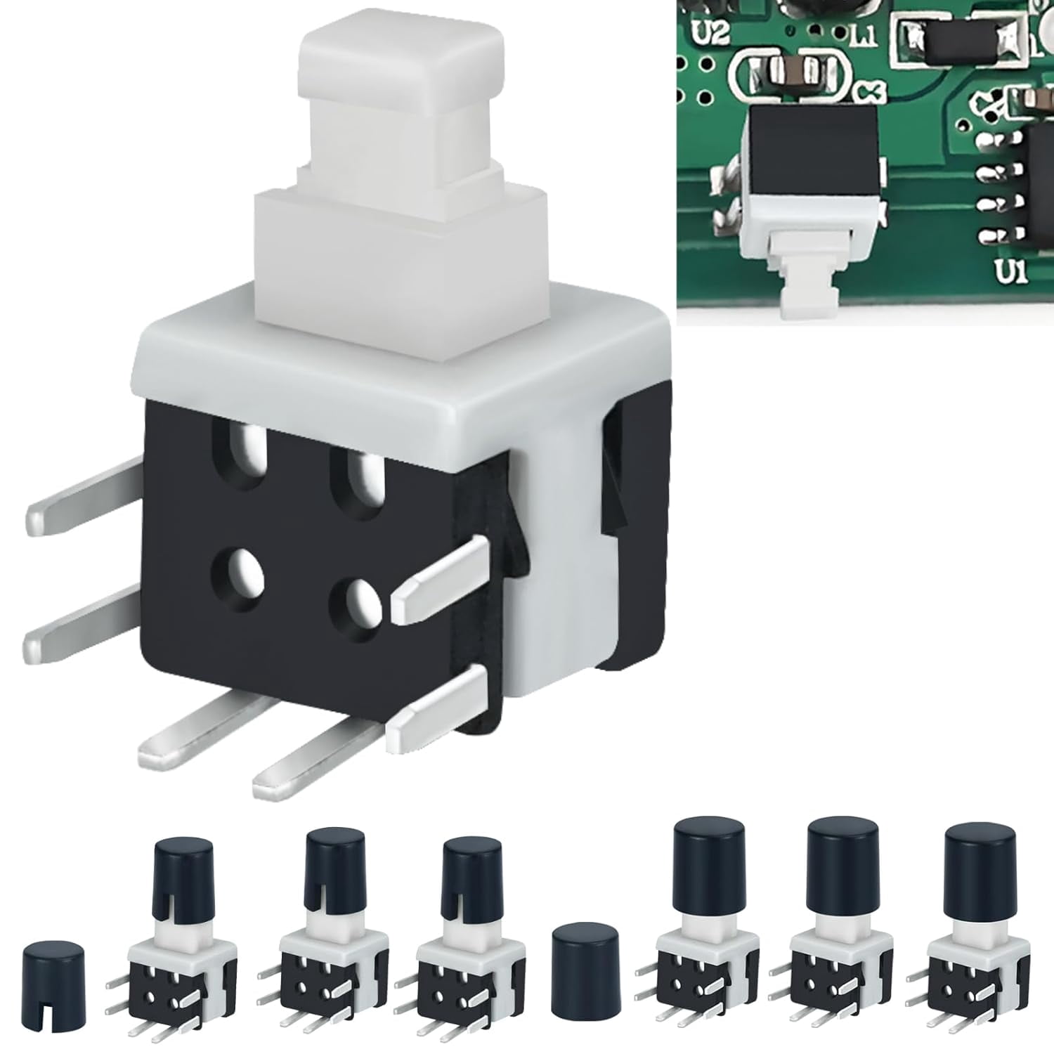 30 pieces 5.8 mini self-locking button switches, 0.23 inch side ...