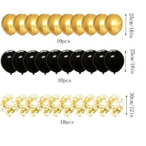 30 pieces, black and gold mixed balloons, 12 inch gold glitter balloons, birthday, graduation, New Year's party decorations