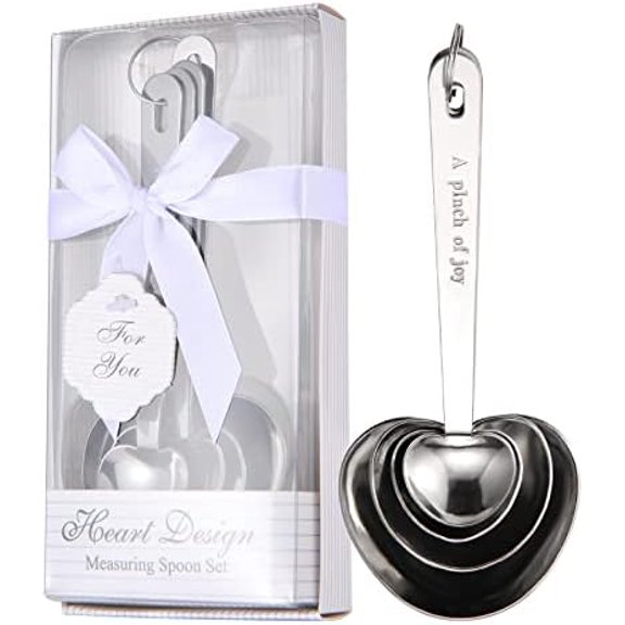 30 pieces pack heart-shaped measuring spoon set suitable for wedding birthday party bridal shower gift, baby shower decoration souvenir individual gift packaging$$Home Decor, Kitchen, & Other