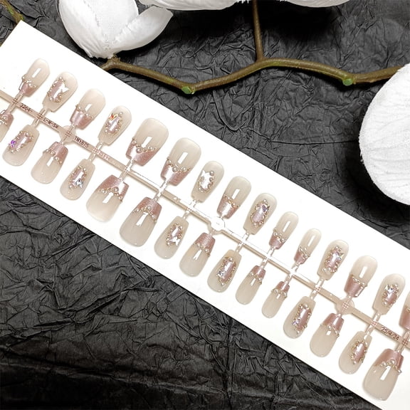 30 pieces sub-code bar 3D fake nails, butterfly cat eye diamond manicure patch, three-dimensional handmade French wearing armor