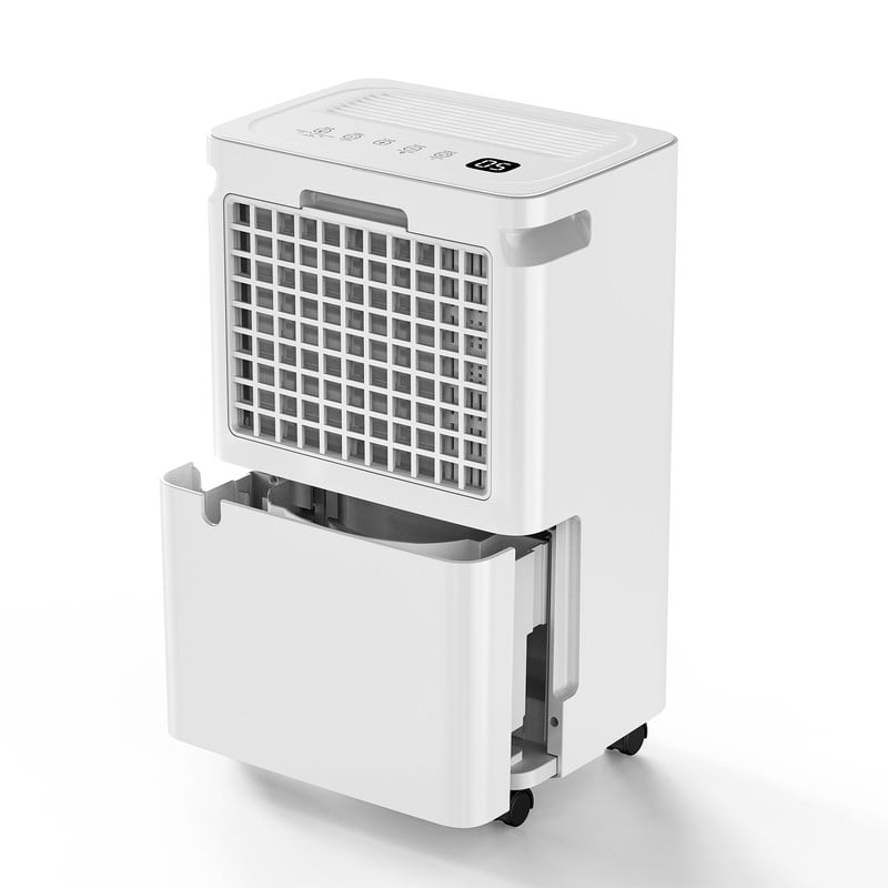 30 pt. 2,000 sq. ft. Dehumidifier in White with Drain Hose, 0.42 Gal. Bucket, 41dB for Bedroom, Cloth Drying, Child Lock