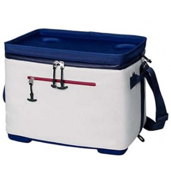 30 qt. Collapsible Insulated Soft-Side Cooler Bag with Hard Inserts and Cup Holders, Leakproof Large Ice Chest
