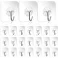 thumbnail image 1 of 30 self-adhesive hooks, transparent hooks max. 10 kg, transparent self-adhesive hooks, 1 of 4