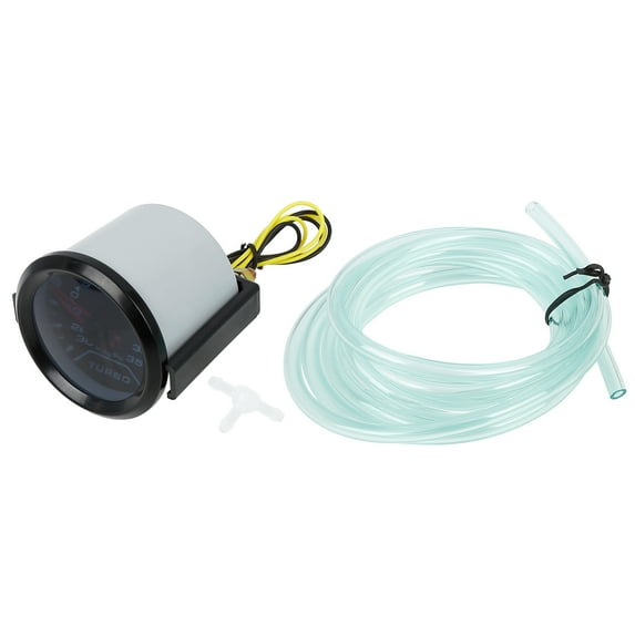 -30 to 35 PSI Turbo Boost Vacuum Gauge Meter Kit Black Dial with T type Three Way Connector for Car Truck