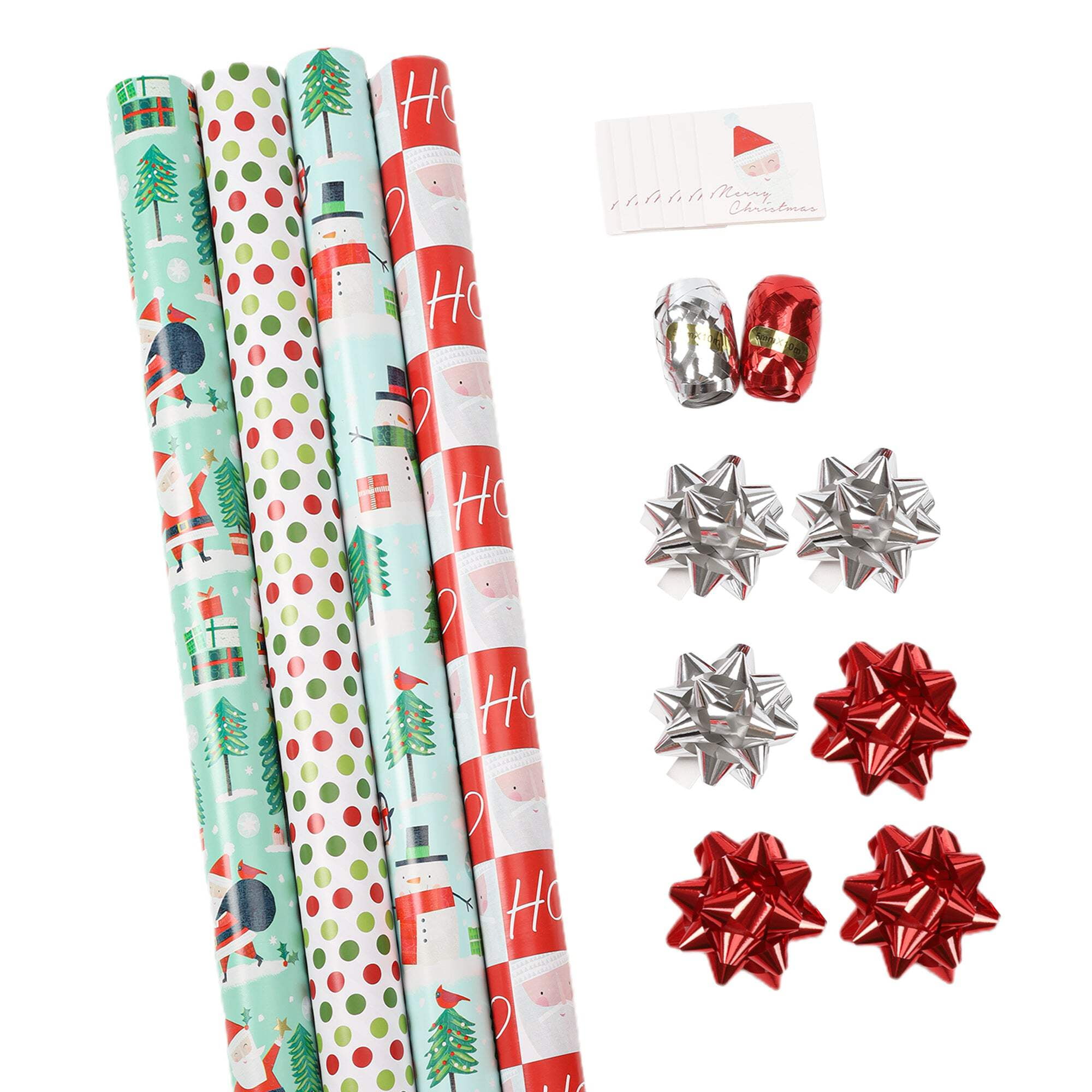 LaRibbons 30 x 10 Christmas Holiday Reversible Gift Wrap Kit Winter Friends