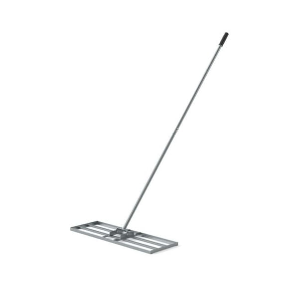 30 x 10 Inch Heavy Duty Lawn Level Rake with 69 Inch Long Handle, 180 Rotatable Metal Leveling Tool for Garden, Farm & Golf Course, Silver
