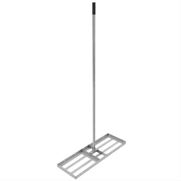 30" x 10" Lawn Leveling Rake, Stainless Steel Garden Landscape Rake with 180° Flexible Rotating Long Handle, Easy Assembly, Heavy Duty Thatch Rake for Soil, Grass, Backyard, Garden & Farm