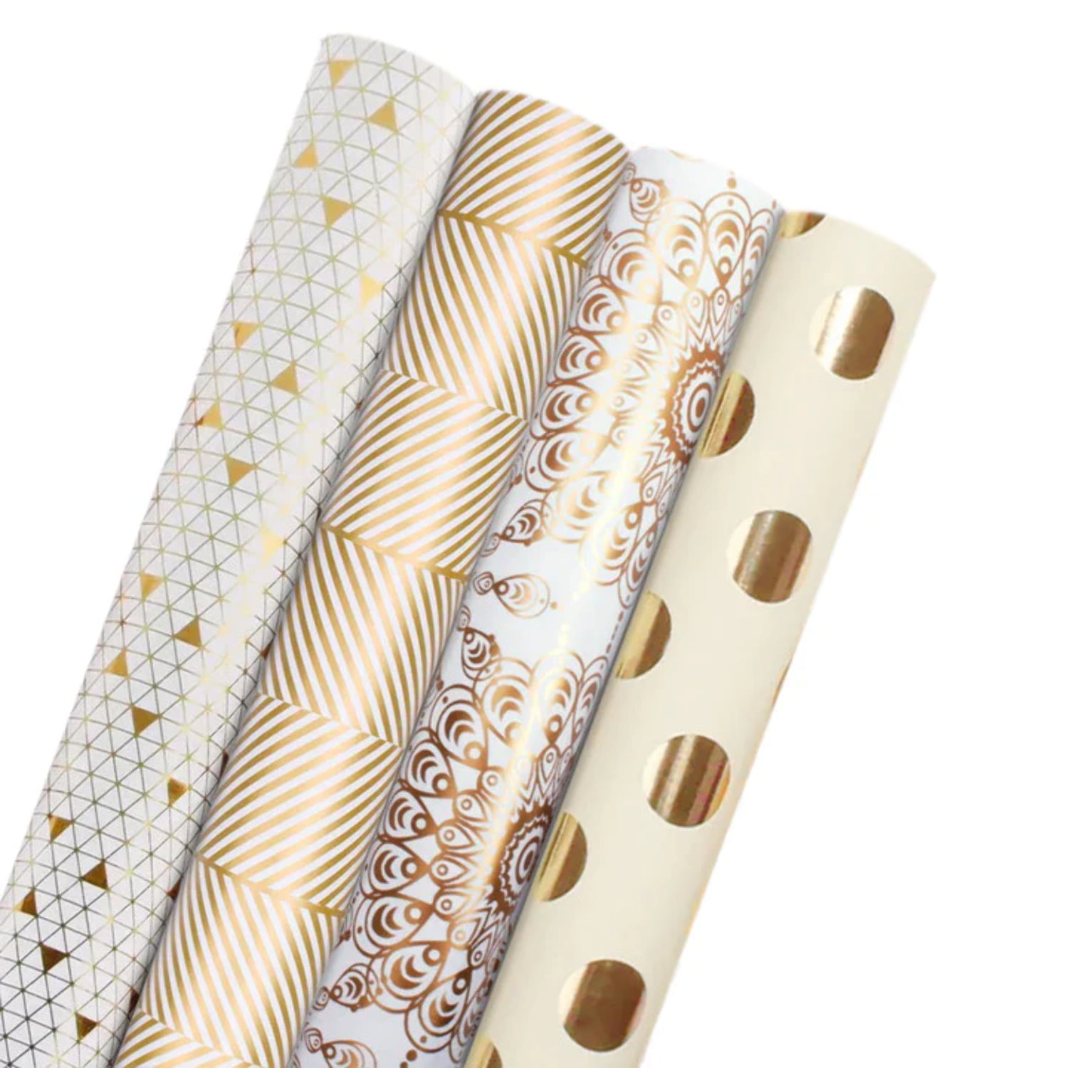Metallic Zebra Gold Foil/White Wrapping Paper Roll - 30 X 16'/Roll
