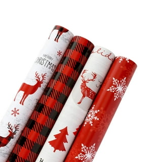 Fun Modern Checkered Red + Hot Pink Wrapping Paper