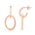 thumbnail image 1 of 30 x 14 mm 14K Rose Gold Polished Post Drop Earring with Push Back Clasp, 1 of 1