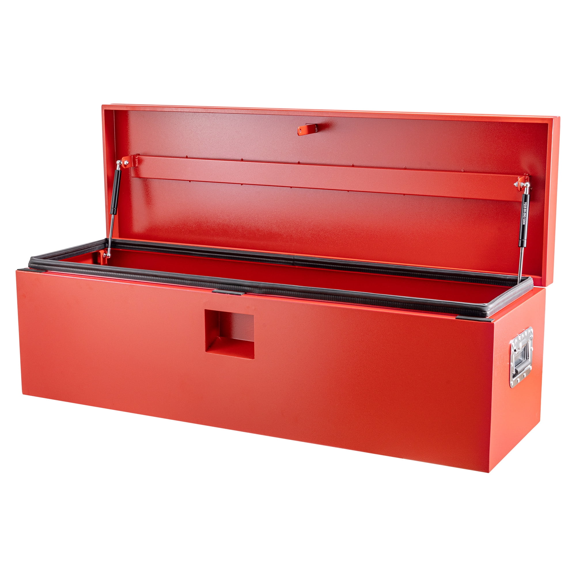 30" x 15" x 15" Red Steel Truck Bed Tool Box, Heavy Duty Trailer Tongue & Pickup Storage Chest with Dual Hydraulic Lid Supports, Truck/RV/Trailer Tool Organizer