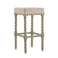 thumbnail image 1 of 30 x 16.375 x 16.375 in. Cream & Gray Backless Bar Height Chair with Footrest, 1 of 1