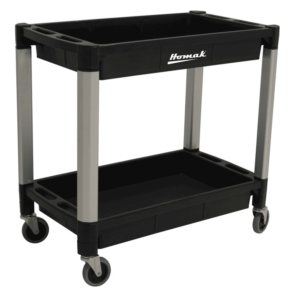 Homak Black High-Density Polyethylene 30'' Utility Cart with Wheels